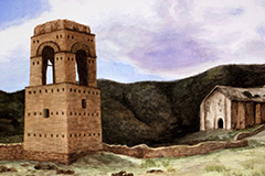 Old Bolivian Bell Tower (watercolor)