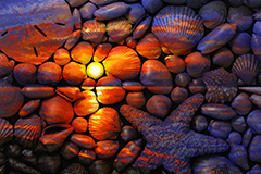 Seashell Sunset (acrylic on shell)