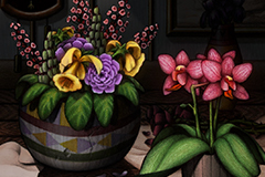 Florist's Midnight Touches (digitized colored pencil)
